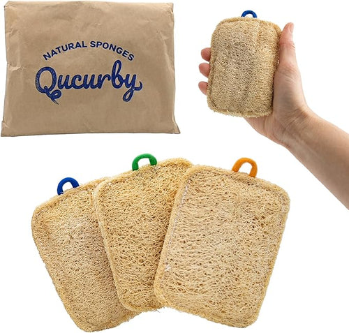 All Natural Loofah Kitchen Sponges by Qucurby