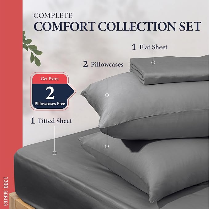 100% Egyptian Cotton King Size Sheets Set - Image 3