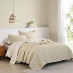 SahSahCasa Quilt Set Queen Size, 100% Cotton Quilt Bedding Set Bedspread - Image 2