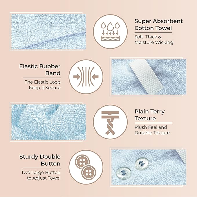 Lili&James 100% Cotton Hair Towel Wrap - Image 5