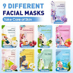 KONEUK 9 Pack Hydrating Face Masks Skincare, Bulk Sheet Face Mask - Image 3