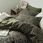 mixinni Leopard Duvet Cover King Size, Premium Yarn-Dyed Jacquard Cotton Duvet - Image 5