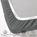 Feather & Stitch Fitted Bottom Sheet Only Full Size 500 TC-1 Piece 100% Cotton - Image 2
