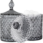 rejomiik 2 Pack Qtip Holder Glass Apothecary Jars by rejomiik