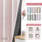 Beauoop Pink Floral Jacquard Blackout Curtains 63 Inches Long 2 Panels - Image 8