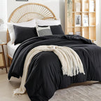 weigelia Queen Comforter Set Black Comforter Boho Solid Color Bedding Comforter - Image 7