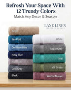 LANE LINEN 100% Ring Spun Cotton Bathroom Towel Set - Image 9