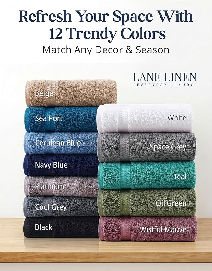 LANE LINEN 100% Cotton Turkish Towel Set - Image 9