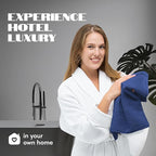 White Classic Navy Blue Hand Towels - Image 7