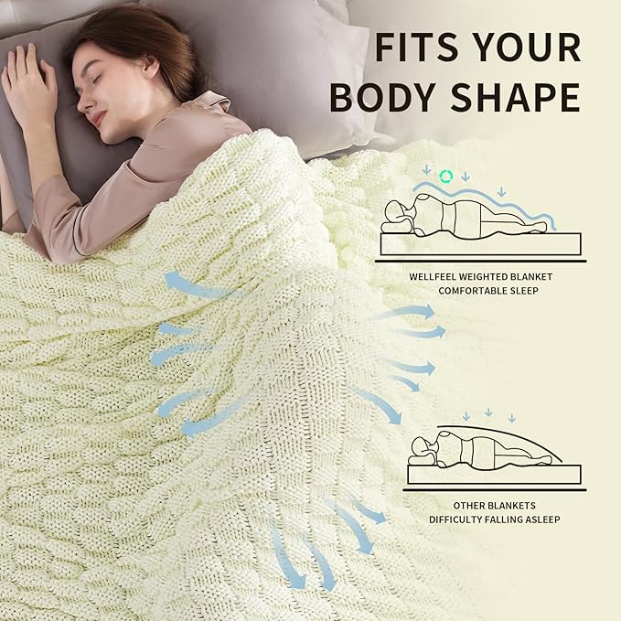 Knitted Weighted Blanket Kids, No Beads Heavy Blanket 36” x 48'' 5lbs, - Image 3