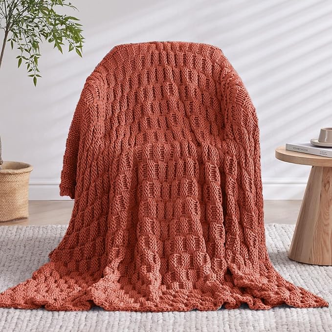 Knitted Weighted Blanket for Adult, No Beads Heavy Blanket 50” x 60'' 10lbs - Image 9