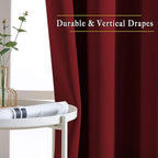 NICETOWN Burgundy Red Bedroom Curtains 72 inches Long, Grommet Blackout Thermal - Image 5