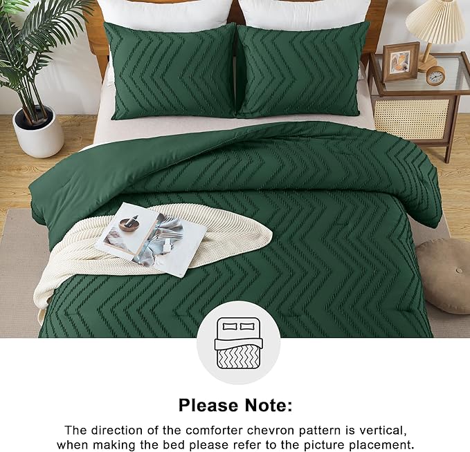 Andency Emerald Green Oversized Super King Plus Comforter Set 128x120, Extra - Image 5