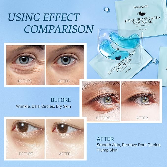 PEAUAMIE Under Eye Patchs Hyaluronic Acid Eye Mask - Image 4