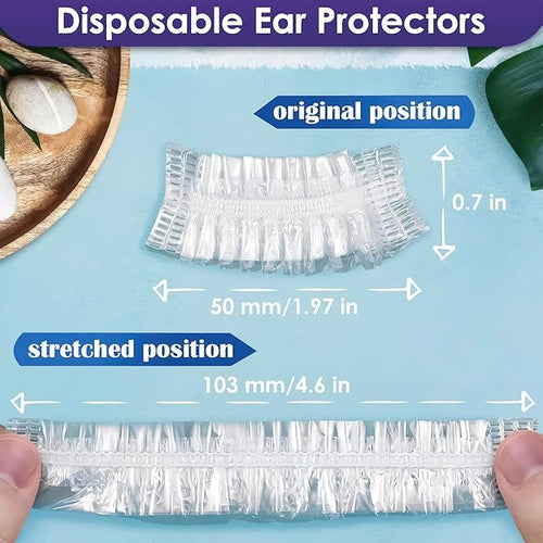100 Pcs Ear Cover for Shower – Disposable Ear Covers for Hair Dryer – Easy to - Image 2