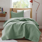 Comfort Spaces Kienna Quilt Set- Double Sided Stitching Design Summer Blanket - Image 2