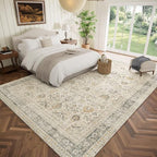 Washable 10x14 Area Rugs for Living Room, Boho Non-Slip Vintage Distress Large - Image 2