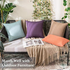 MIULEE Pack of 2 Decorative Outdoor Solid Waterproof Throw Pillow Covers Spring - Image 2