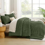 Andency Olive Green Oversized Queen Comforter Set, Boho Soft Warm Bedding - Image 7