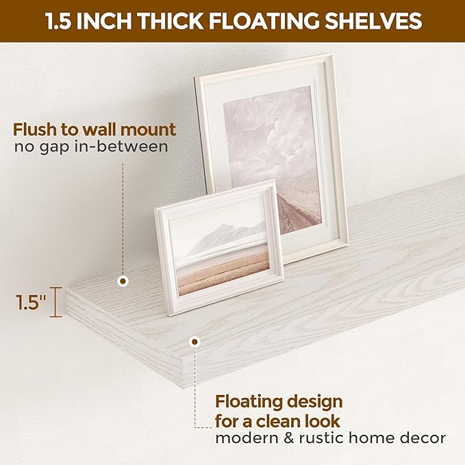 Fun Memories Floating Shelves for Wall, 36 x 9.3 Large Floating Shelf Wall - Image 6