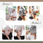 myHomeBody Hair Towel Wrap, Luxury Quick Drying Turban, Ultra Soft Absorbent - Image 4