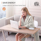 HOMLYNS LuxeHeat Heated Blanket Electric Blanket, Soft Flannel Sherpa Heated - Image 6