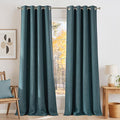NICETOWN Faux Linen Greyish Green Blackout Curtains 84 inches Long by NICETOWN