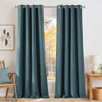 NICETOWN Faux Linen Greyish Green Blackout Curtains 84 inches Long by NICETOWN