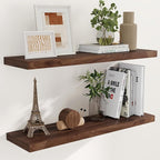 40 Inch Floating Shelves for Wall, 9.3 Inch Deep Shelves for Books & Decor by FunMemories