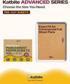 Katbite Parchment Paper Sheets Heavy Duty, 18x26 Inches 100 PCS Precut Baking - Image 2
