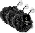 Large Black Bath Sponge, Gentle Exfoliation Mesh Sponges, Long Lasting Loofah - Image 3