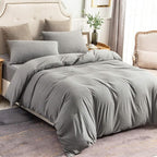 PURE ERA Jersey Knit Duvet Cover Set 100% T-Shirt Cotton Super Soft Comfy 3pc - Image 5
