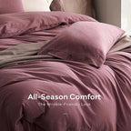 JELLYMONI 100% Washed Cotton Duvet Cover Twin – Soft, Breathable Linen-Look - Image 5