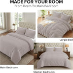 Cozyide Light Grey Duvet Cover King, 3 Pieces Bedding Duvet Covers, Soft - Image 7