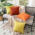 MIULEE Pack of 2 Decorative Outdoor Solid Waterproof Throw Pillow Covers Euro - Image 7