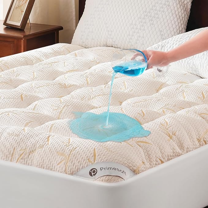 PRIMESOFT 100% Waterproof Queen Size Mattress Topper, Thick Pillow Top Mattress by Primesoft