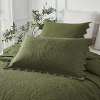 Brandream Queen Size Quilt Set Cotton Green Quilts Luxury Farmhouse Bedding Set - Image 9