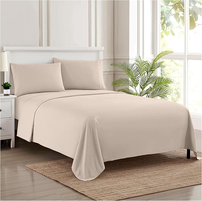 1800 Thread Count Sheet Set – Soft Egyptian Quality Brushed Microfiber Sheets – by SweetHomeCollection