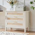 LEYAOYAO 31.5" Wide Rattan Night Stand, Large Boho Nightstand, Bedside Table - Image 9