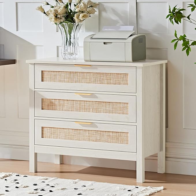LEYAOYAO 31.5" Wide Rattan Night Stand, Large Boho Nightstand, Bedside Table - Image 9