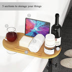 Bamboo Bathtub Tray Table with Adjustable Height, Enhanced Stability, - Image 5