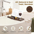 Teak Bathtub Tray Expandable Bathroom Tray - Image 4