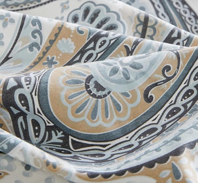SUSYBAO Flower Paisley Duvet Cover Queen 100% Cotton 3 Pcs Set 1 Vintage Boho - Image 3