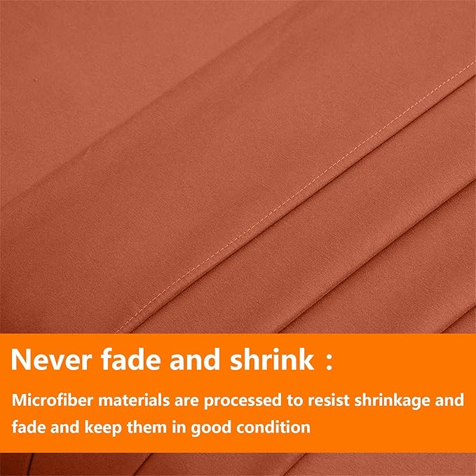 TAIMIT Burnt Orange Queen Size Comforter Set - Image 7