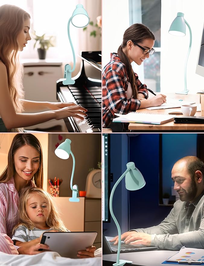 BOHON Desk Lamp with Clamp, 10W 38 LED Clip on Light, 5 Color 10 Brightness - Image 6