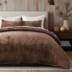 EVERGRACE Velvet Quilt Set California King 118'' x 106'', Luxurious Soft - Image 7
