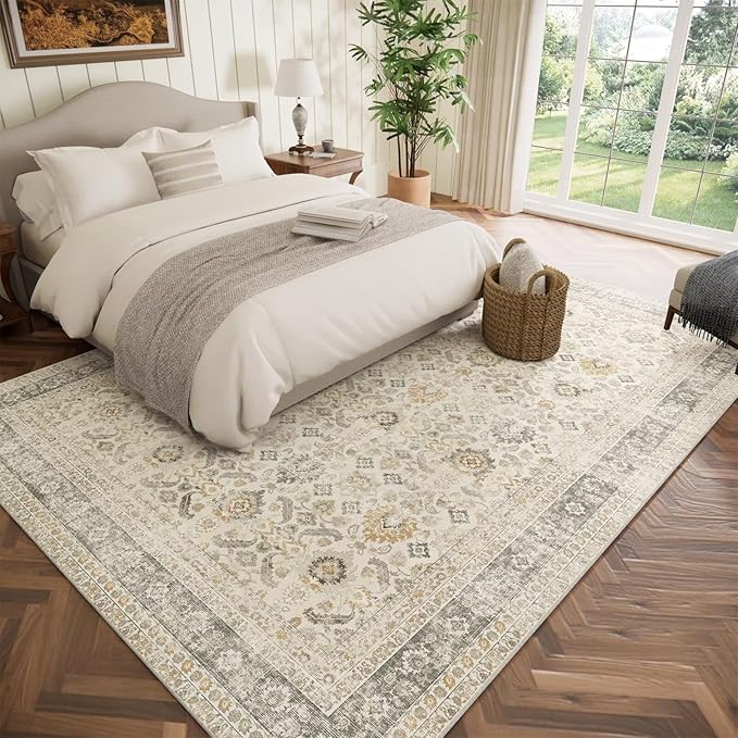 Washable 8x10 Area Rugs for Living Room, Boho Non-Slip Vintage Distress Large - Image 2
