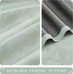 Beauoop Green Floral Jacquard Blackout Curtains 84 Inches Long 2 Panels - Image 2