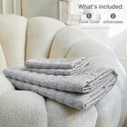 JELLYMONI Light Grey Duvet Cover King Size, Soft Breathable Seersucker Duvet - Image 6
