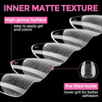 UNA GELLA Short Almond Round Fake Nails 216pcs Almond Press on Nails Pre-shape - Image 7